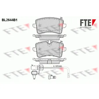 FTE BL2644B1 - Jeu de 4 plaquettes de frein arrière