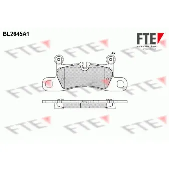 FTE BL2645A1 - Jeu de 4 plaquettes de frein arrière