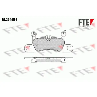 FTE BL2645B1 - Jeu de 4 plaquettes de frein arrière