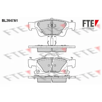 FTE BL2647A1 - Jeu de 4 plaquettes de frein arrière