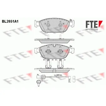 Jeu de 4 plaquettes de frein avant FTE OEM 4H0698151G