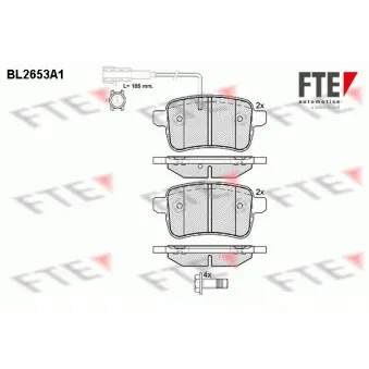 FTE BL2653A1 - Jeu de 4 plaquettes de frein arrière