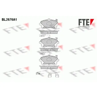 Jeu de 4 plaquettes de frein avant FTE OEM 425478
