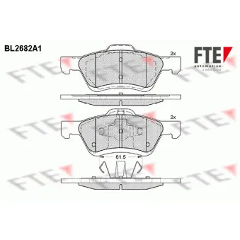 Jeu de 4 plaquettes de frein avant FTE OEM 4641690
