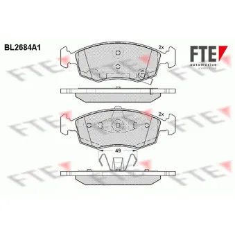 FTE BL2684A1 - Jeu de 4 plaquettes de frein avant