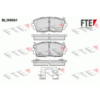 FTE BL2686A1 - Jeu de 4 plaquettes de frein avant