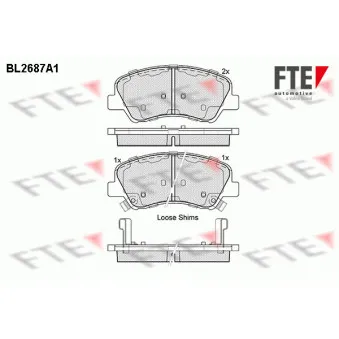 FTE BL2687A1 - Jeu de 4 plaquettes de frein avant