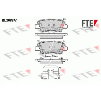 FTE BL2688A1 - Jeu de 4 plaquettes de frein arrière