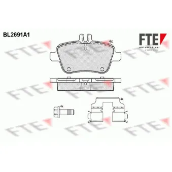 FTE BL2691A1 - Jeu de 4 plaquettes de frein arrière