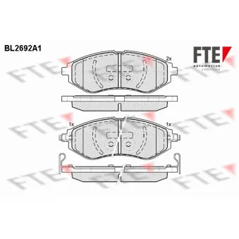 Jeu de 4 plaquettes de frein avant FTE OEM 94566892