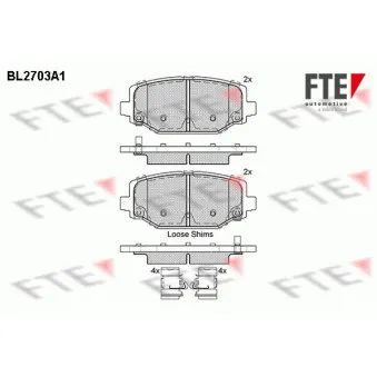 FTE BL2703A1 - Jeu de 4 plaquettes de frein arrière