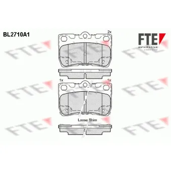 FTE BL2710A1 - Jeu de 4 plaquettes de frein arrière