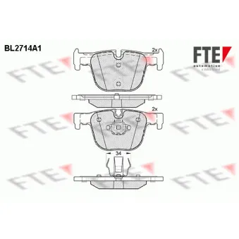 FTE BL2714A1 - Jeu de 4 plaquettes de frein arrière