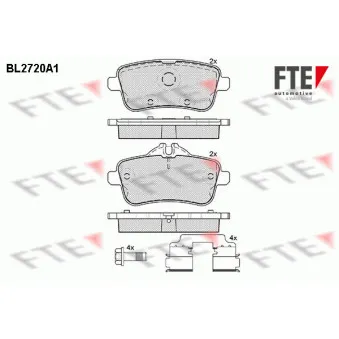Jeu de 4 plaquettes de frein arrière FTE OEM 0074208120