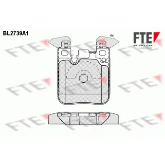 FTE BL2739A1 - Jeu de 4 plaquettes de frein arrière