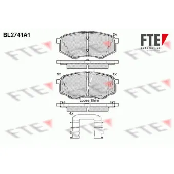 FTE BL2741A1 - Jeu de 4 plaquettes de frein avant
