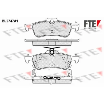 FTE BL2747A1 - Jeu de 4 plaquettes de frein arrière
