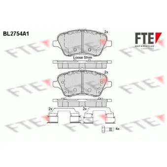 FTE BL2754A1 - Jeu de 4 plaquettes de frein avant