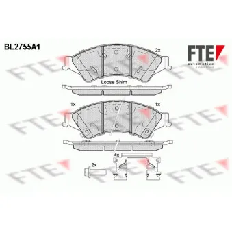 FTE BL2755A1 - Jeu de 4 plaquettes de frein avant
