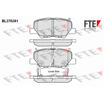 Jeu de 4 plaquettes de frein arrière FTE OEM GHY92648Z