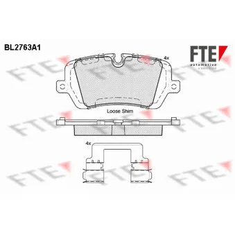 FTE BL2763A1 - Jeu de 4 plaquettes de frein arrière