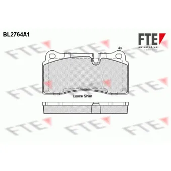 FTE BL2764A1 - Jeu de 4 plaquettes de frein arrière