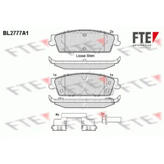 FTE BL2777A1 - Jeu de 4 plaquettes de frein arrière