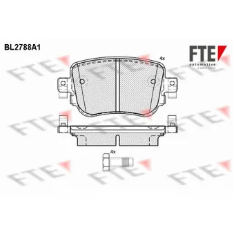 FTE BL2788A1 - Jeu de 4 plaquettes de frein arrière