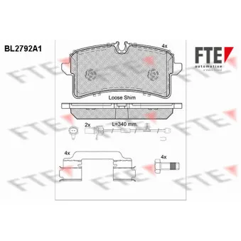 FTE BL2792A1 - Jeu de 4 plaquettes de frein arrière