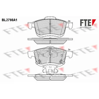 FTE BL2798A1 - Jeu de 4 plaquettes de frein avant