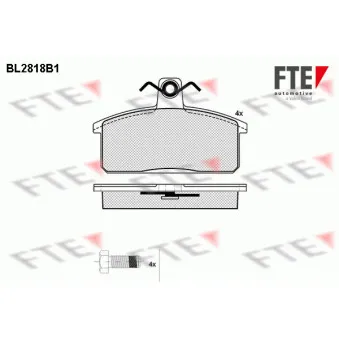 FTE BL2818B1 - Jeu de 4 plaquettes de frein avant