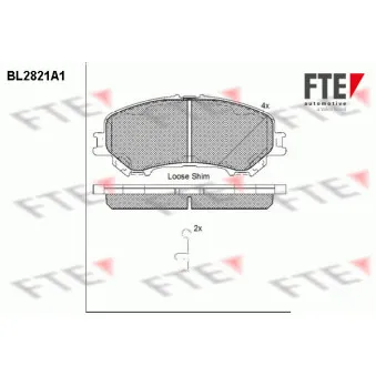 FTE BL2821A1 - Jeu de 4 plaquettes de frein avant