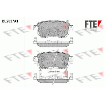 FTE BL2827A1 - Jeu de 4 plaquettes de frein arrière
