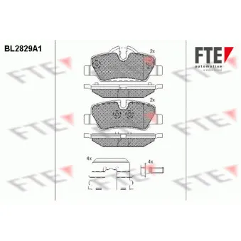 FTE BL2829A1 - Jeu de 4 plaquettes de frein arrière