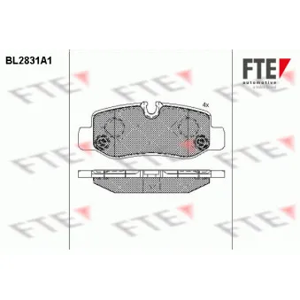 FTE BL2831A1 - Jeu de 4 plaquettes de frein arrière