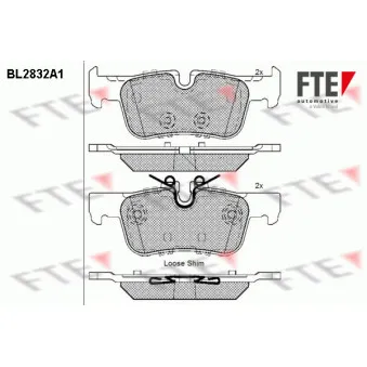 FTE BL2832A1 - Jeu de 4 plaquettes de frein arrière