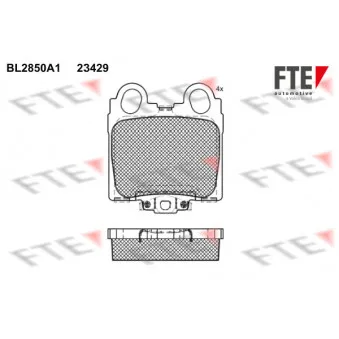 FTE BL2850A1 - Jeu de 4 plaquettes de frein arrière