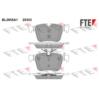 FTE BL2855A1 - Jeu de 4 plaquettes de frein arrière