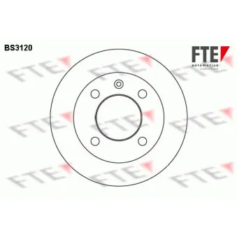 Jeu de 2 disques de frein avant FTE BS3120 pour FORD FIESTA 1.6 XR2 - 95cv