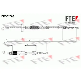 Tirette à câble, frein de stationnement FTE FBS02069 pour AUDI A4 2.5 TDI - 150cv