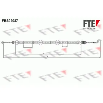 Tirette à câble, frein de stationnement FTE FBS02087 pour VOLKSWAGEN TRANSPORTER - COMBI 1.9 TDI - 84cv