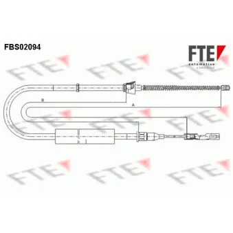 Tirette à câble, frein de stationnement FTE OEM 8Z0609722C