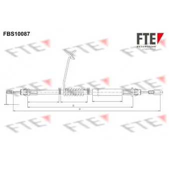Tirette à câble, frein de stationnement FTE OEM 6C112A809DC