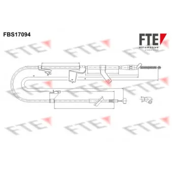 FTE FBS17094 - Tirette à câble, frein de stationnement