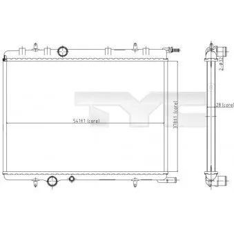 Radiateur, refroidissement du moteur TYC OEM 133096