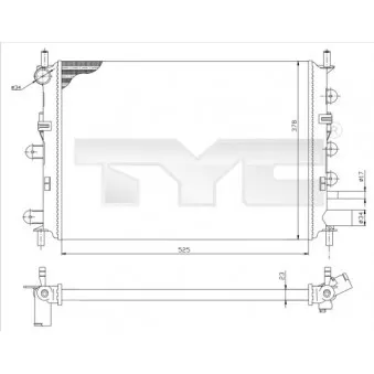 TYC 710-0037-R - Radiateur, refroidissement du moteur