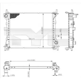Radiateur, refroidissement du moteur TYC OEM 1132658