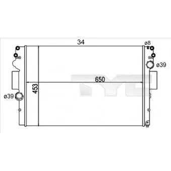 Radiateur, refroidissement du moteur TYC OEM 504045489
