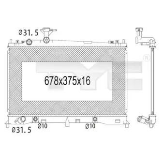 TYC 720-1008 - Radiateur, refroidissement du moteur