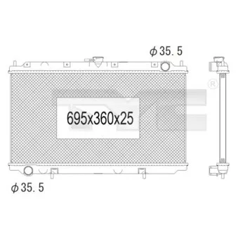 Radiateur, refroidissement du moteur TYC OEM 214102F600